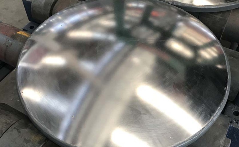 Polished curved metal component detail